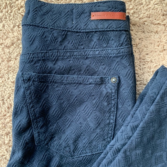 Anthro Textured Navy Skinny Pants - Picture 3 of 5
